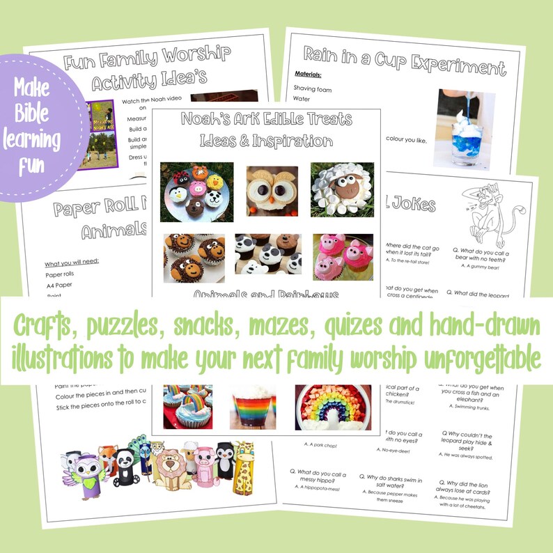 JW Kids Noah's Ark Activity Set: Bible Crafts, Games, Puzzles Hands-On Activities (Digital Download) image 5