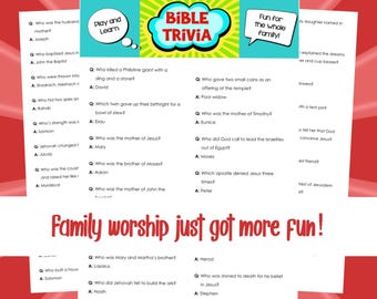 Bible Trivia Game: 340 Family Friendly Questions (Digital Download)