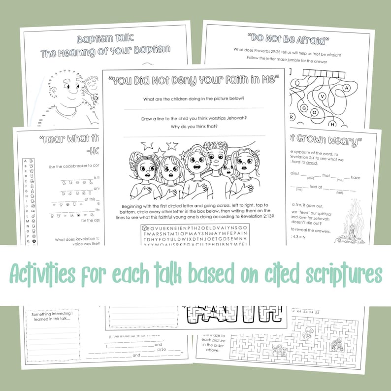 Cuaderno de actividades para la asamblea del circuito "Escucha lo que dice el Espíritu" para niños de JW Kids: Niños de 6 a 10 años (Descarga en PDF) imagen 2