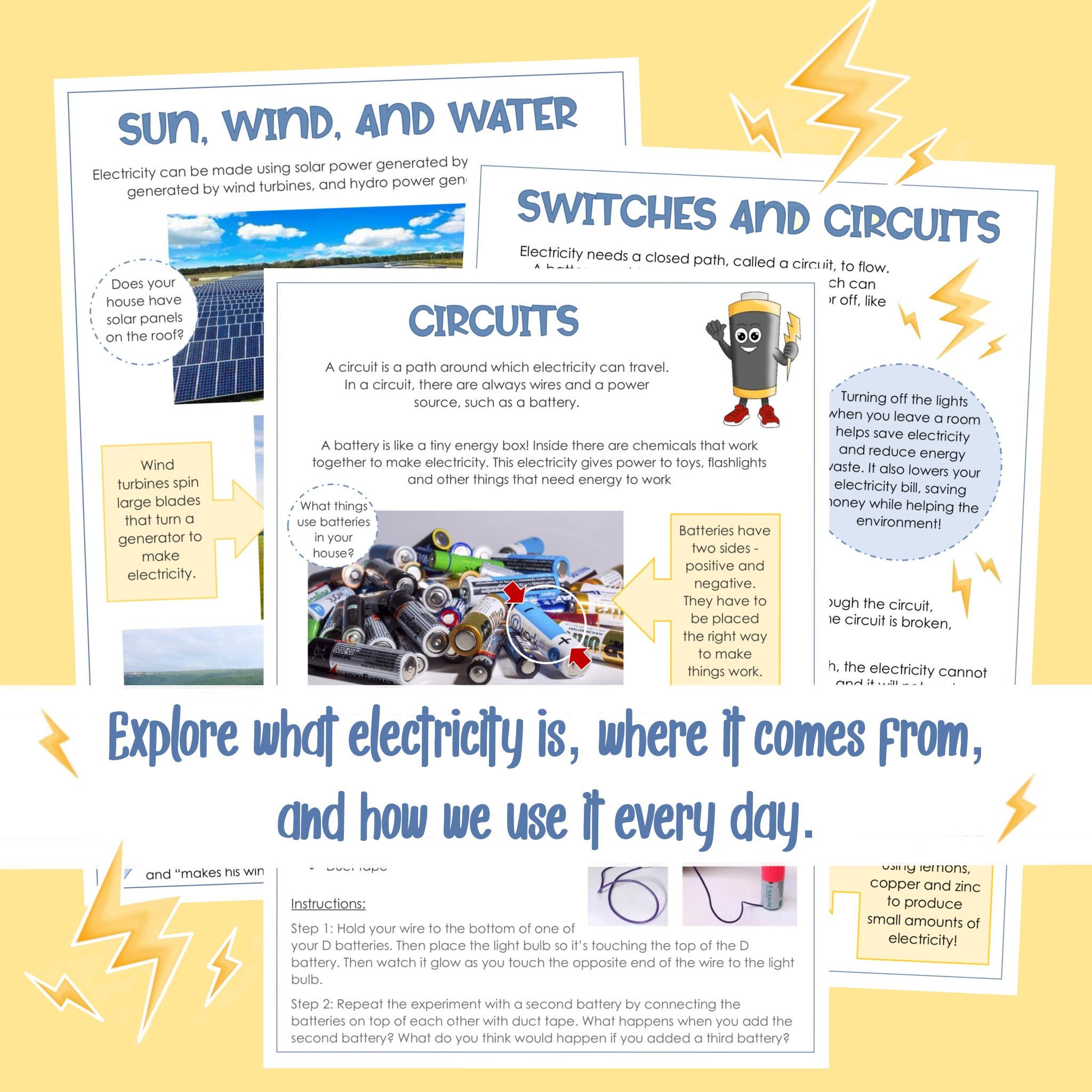 Electricity Science Workbook for JW Kids, Hands-on Activities, Science ...