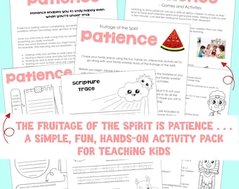 JW Kids PATIENCE Activity Set - Fruitage of the Spirit - Hands-On Crafts, Object Lessons & Activities (PDF Download)