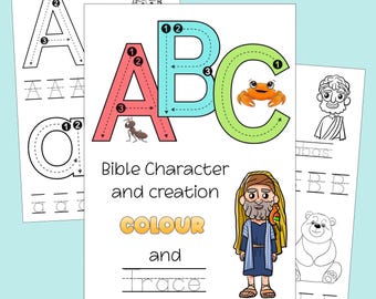 JW Kids Homeschool – Alfabet biblijny do śledzenia i kolorowania – Śledzenie dla przedszkolaków – Pobieranie cyfrowe