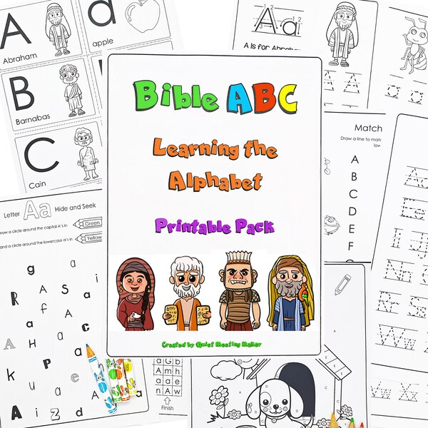 JW Kids - Bible ABC Printable, Alphabet Worksheets, Homeschool, Kindergarten, Preschool Printable