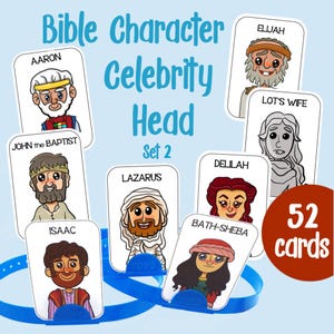 Bible Character Celebrity Heads Game Cards: Fun Game Night Activity (Digital Download))