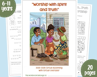 JW Kids 'Anbetung mit Geist & Wahrheit' Notizbuch zur Zusammenbauzusammenarbeit: Junior-Ages 6-11 (PDF-Download)