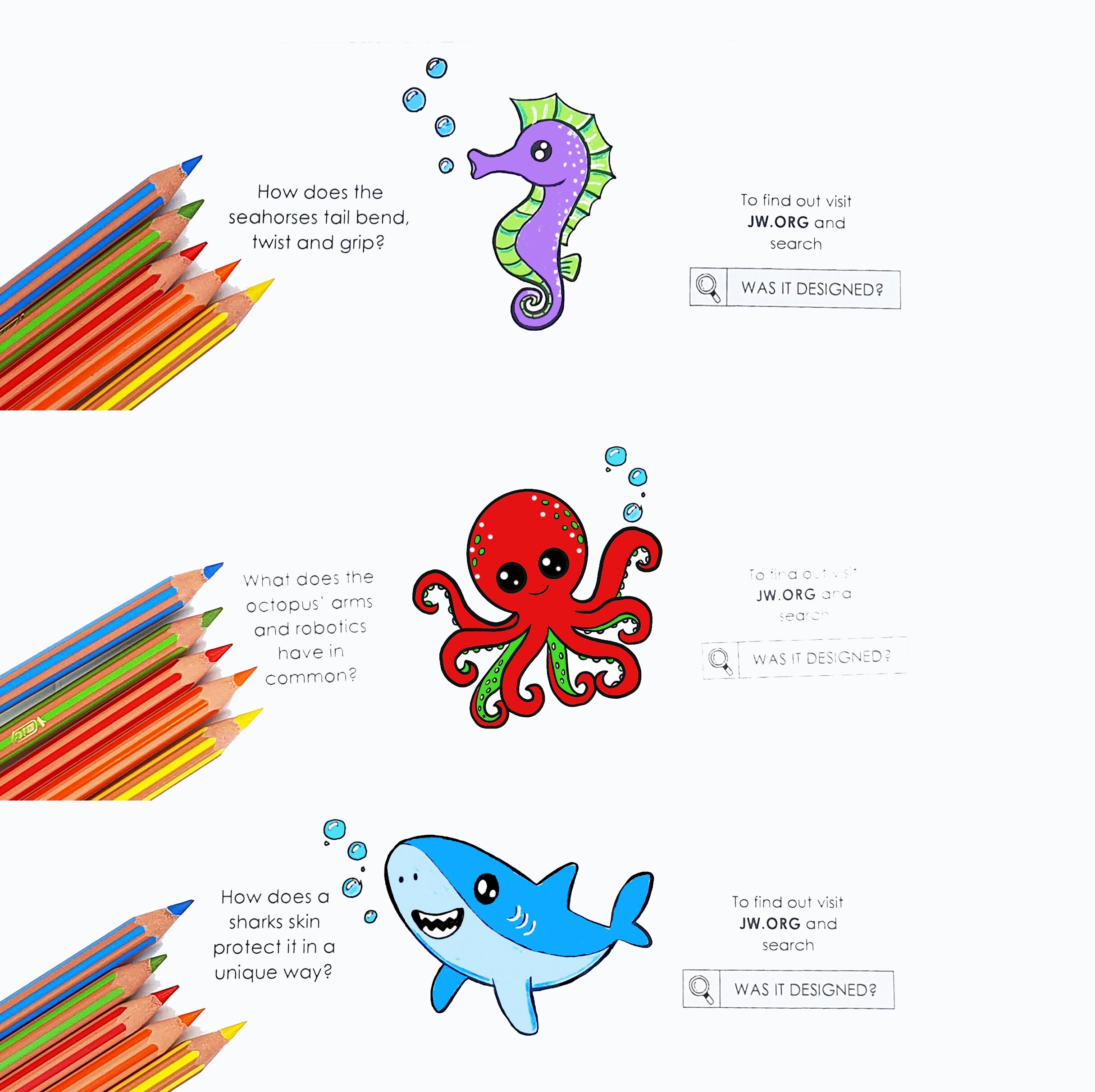 JW Kids Was It Designed? Witnessing Envelope Printable - Set 2