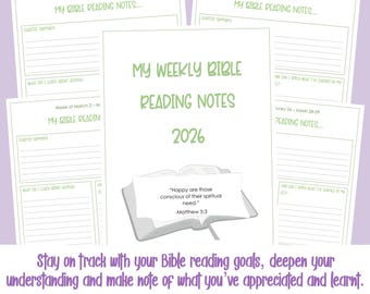 JW Meeting - Weekly Bible Reading Notes Journal 2026 - PDF Download