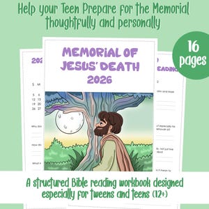 JW Memorial 2026 Libro di esercizi per la lettura della Bibbia per adolescenti Preparazione al Memoriale della morte di Gesù Diario di studio Riflessione sul riscatto - Download immediato 12 anni+