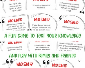 JW - BIBLE 'Who Said It?' Game Cards - PDF Download