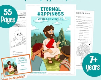 JW Kids Convention Activity Book 2026 Eternal Happiness Convention Notebook for Kids 55 Printable Pages Ages 7+ (Instant Download)