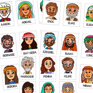 JW Kids EspañolADIVINA QUIÉN Juego de 2 cartas de juego de personajes de la Biblia Descargar pdf imagen 2