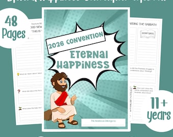 JW Convention Notebook Teens Eternal Happiness Convention Notebook for Ages 11+ 48 Page Instant Download Printable