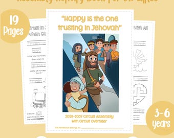 JW Kids Circuit Assembly Activity Book for Littles 3-6years "Happy Is the One Trusting in Jehovah" 2026-2027 Printable PDF