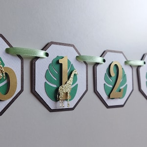 Jungle Safari Photo Banner, Safari Jungle 12 Month Banner, Mensual Photo Banner, Safari photo banner, Safari First Birthday Banner