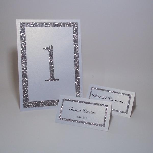 Silver Table Numbers Etsy