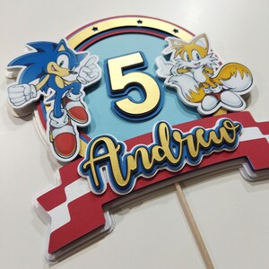 Sonic Cake Topper, Sonic Hedgehog Cake Topper, Sonic Tails Theme, Sonic ...