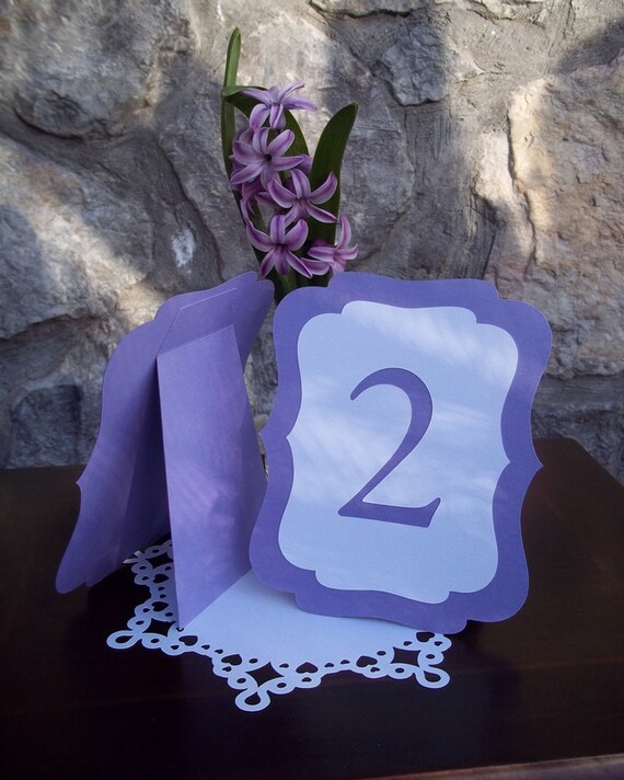 Purple And White Table Numbers Free Standing Cut Out Etsy