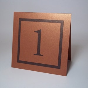 Kupfer und Bronze Tischnummern, Zelt Hochzeit Tischnummer Karten - 13x12,5 cm - Cut-out