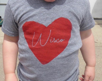 Wisco in my heart Toddler and Kid shirts