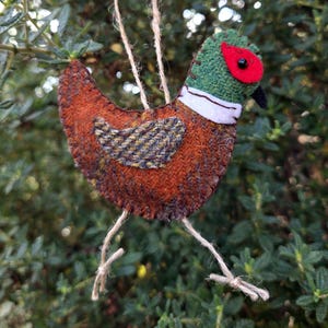 Tweed pheasant decoration