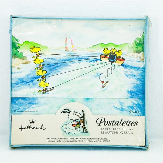 Peanuts Snoopy Vintage Hallmark Postalettes Sealed Set of 12 Etsy