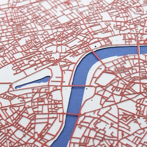 Mappa 3D di Londra, mappa della città di carta di lusso, mappa stradale personalizzata della città,arte della parete,regalo di anniversario,