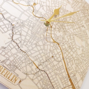 Orologio personalizzato con mappa della città,orologio da parete personalizzato per soggiorno  ufficio,regalo per l'anniversario artigianale