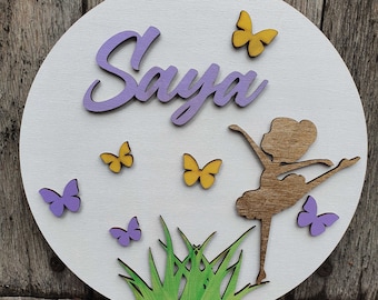Personalized Ballerina Name Sign, Nursery Decor, Ballet Dancer Gift