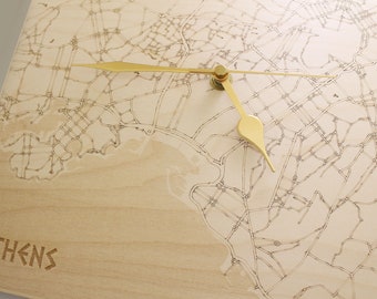 Reloj de mapa personalizado: regalo de San Valentín o aniversario, mapa de la ciudad personalizado, reloj de pared para sala de estar u oficina, regalo de boda