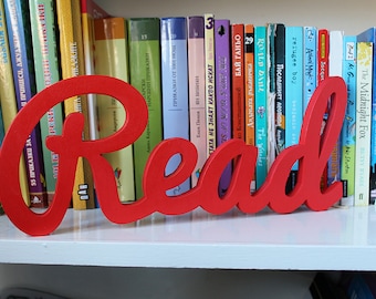Handmade Wooden "Read" Sign: Library, School, Kids Decor