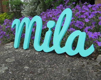 Custom Made sign  Mila, Personalised  Wooden Name Sign for Boy or  Girl, Christmas gift , Door Plaque, Made to order signs,  Nursery