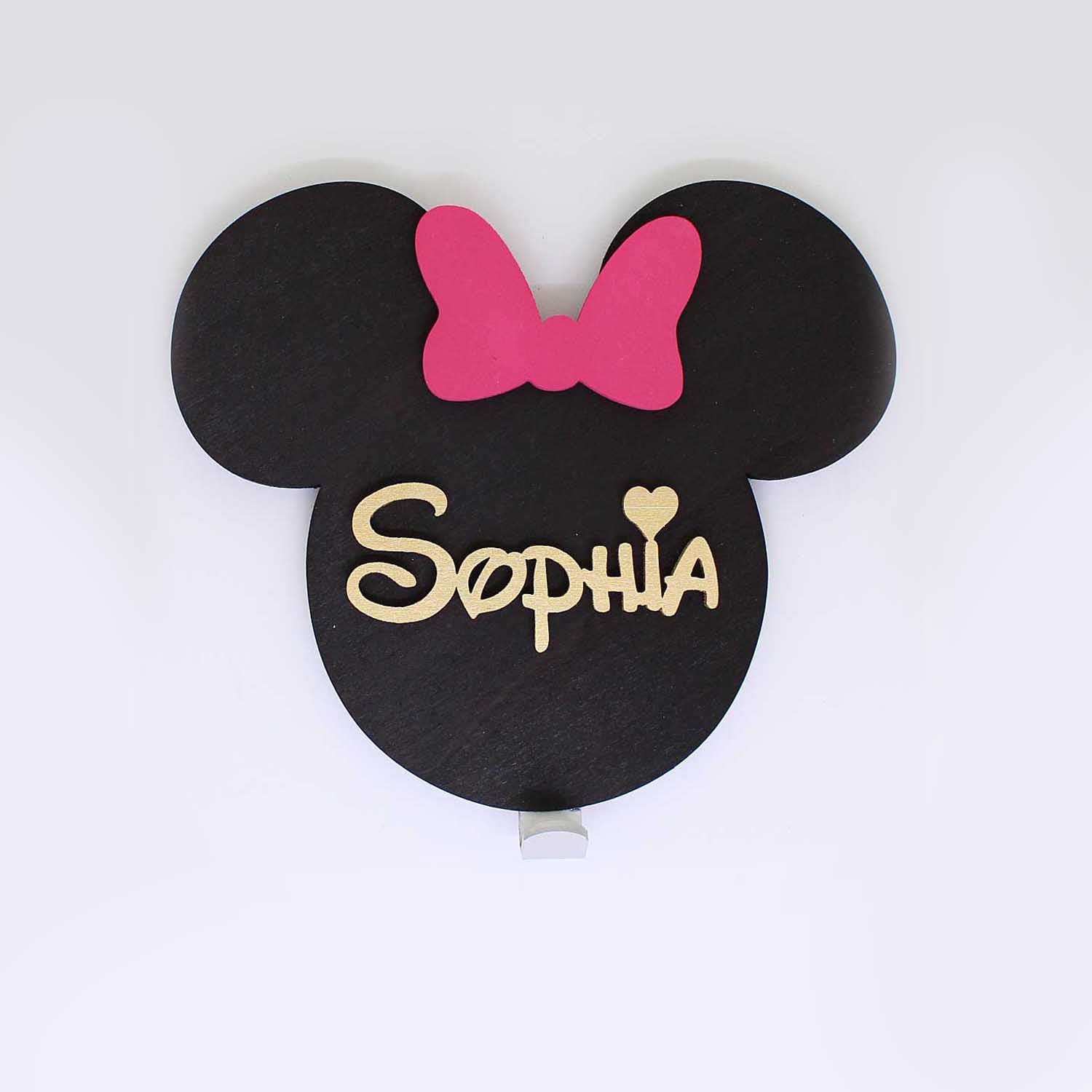 Colgador de pared 3D de Mickey o Minnie Mouse para habitación de niños con nombre personalizado,para decoración del hogar,percha de abrigo,contacta al vendedor para proporcionar el nombre MIA STUDIO