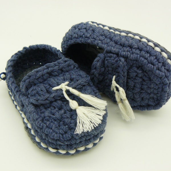 Andrea little men mocassini crochet baby shoes