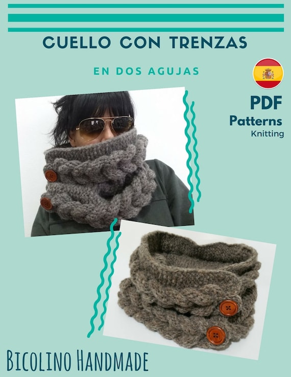 Cuello Con Trenzas En Dos Agujas Pdf Etsy