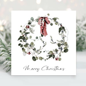 Cartes de couronne de Noël classiques et luxueuses dans un design original unique • lot de 6