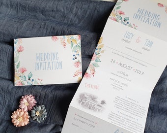 Folded Invitations Etsy