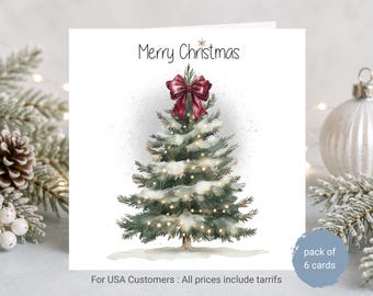 Traditional, luxury Christmas Tree cards in a unique original design • pack of 6
