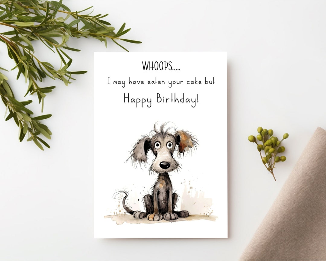 Funny Dog Happy Birthday Card - Etsy