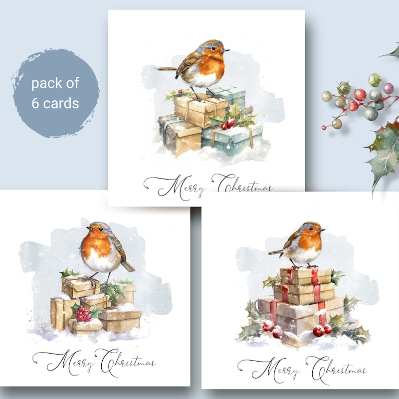 Robin Christmas Card - Etsy UK