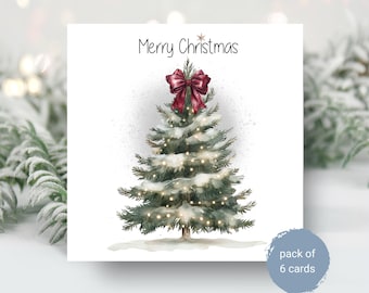 Traditional, luxury Christmas Tree cards in a unique original design • pack of 6