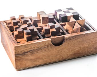 Wooden Cube Puzzle Etsy