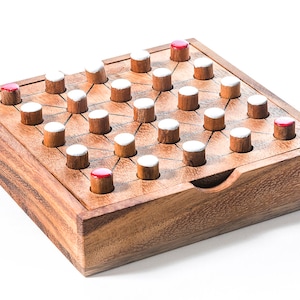 Tiger Strategy - fun challenge for all ages that involving an abstract strategy for two players, wooden strategy board game for two player