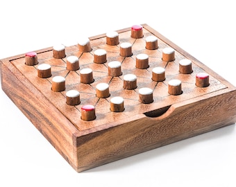 Tiger Strategy - fun challenge for all ages that involving an abstract strategy for two players, wooden strategy board game for two player