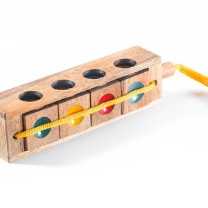 Instant Insanity Coding Puzzle - Survivor themed puzzle, wooden Rubik&#39;s cubes brain teaser, escape room puzzle, coding game, coding for kids