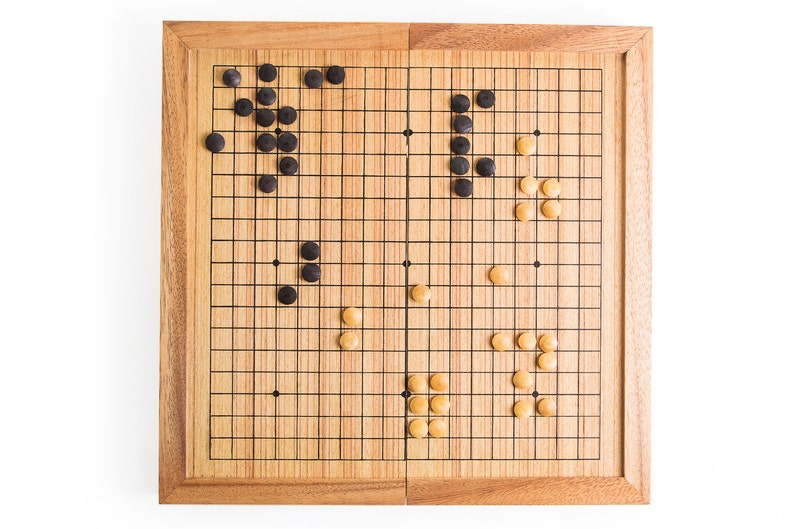 Go Wooden Go Board Game Go Game Go Board Go Pieces Wood Etsy UK