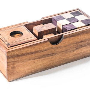 3 Wooden Brain Teaser Puzzle gift set: Unique Challenge Gift for Him - Best gift for men. Unique Gift for Teachers