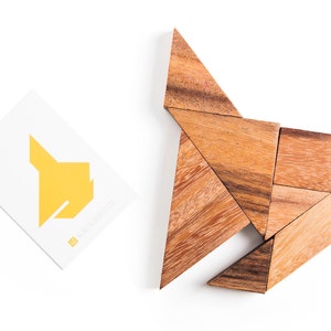 STEM Tangram Puzzle Set mit Challenge Karten, Tangram Puzzle für Kinder, Couchtisch Spiel, Spiel für Paare, Spielbox