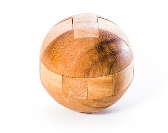 Japanese wooden Ball Puzzle - Japanese interlocking Mechanical puzzle, wood brain teaser, gift for him, Gift for mom, gift for dad