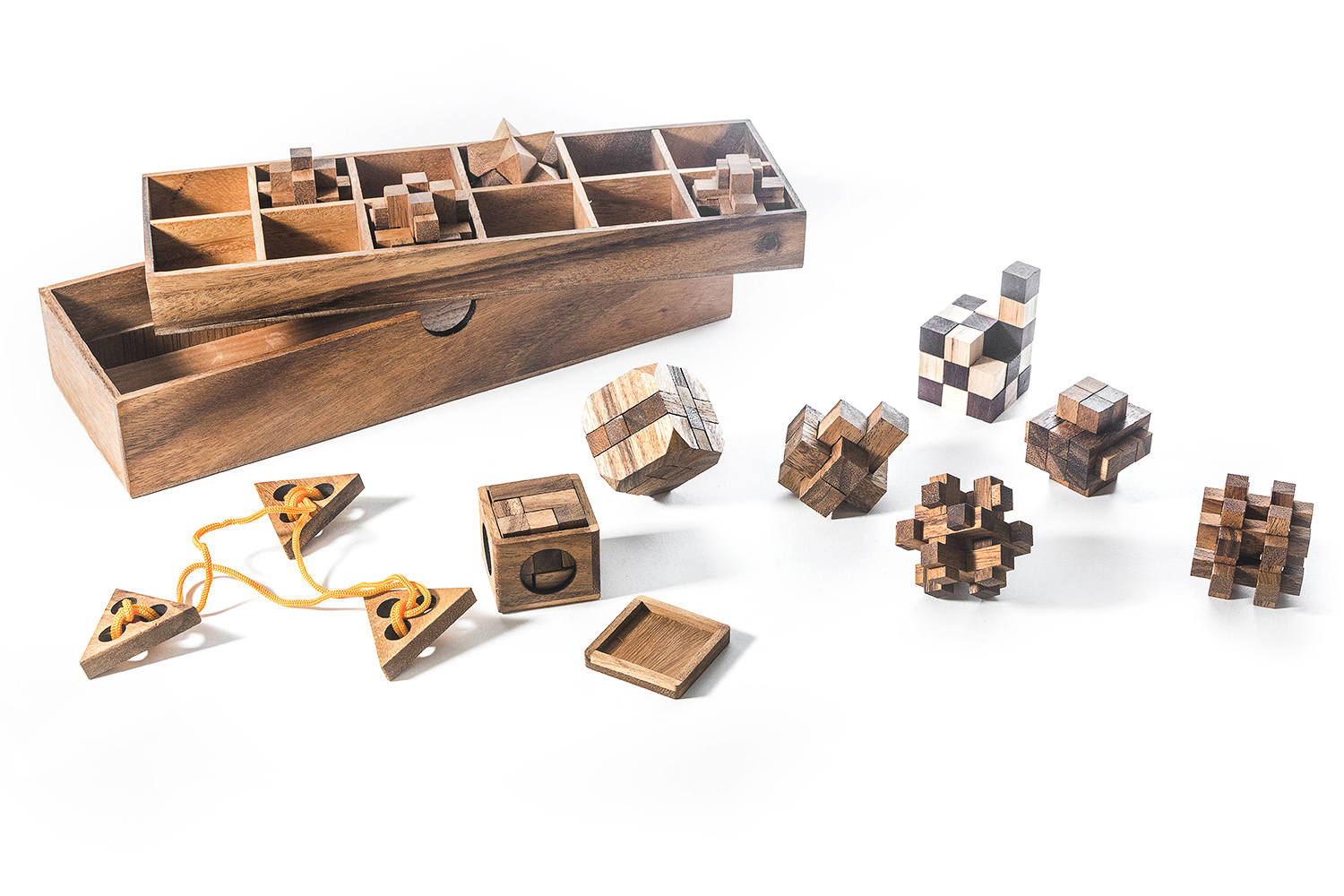 12 Escape Room Wooden Brain Teaser Puzzle Gift Set - Puzzle Lovers Gift ...