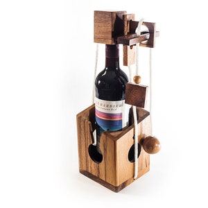 Quebra-cabeça de vinho de madeira artesanal de alta qualidade - quebra-cabeça de vinho Don't Break It | Ótimo presente para amantes de vinho e quebra-cabeças e jogos de jantar.